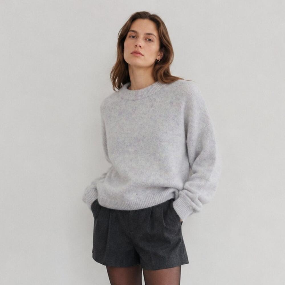 Acne Studios Gray Knit Mohair Wool Oversized Womens Sweater, size 2XS